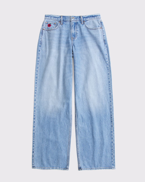 Abbode Low Rise Ultra Loose Embroidered Jean | Abercrombie & Fitch (US)