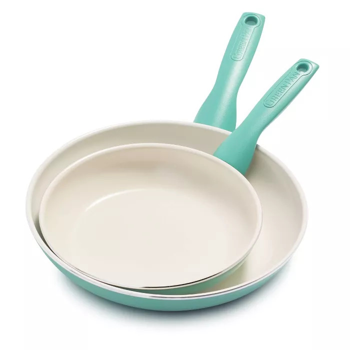GreenPan Rio 8" and 10" Ceramic Non-Stick Cookware Set Turquoise | Target