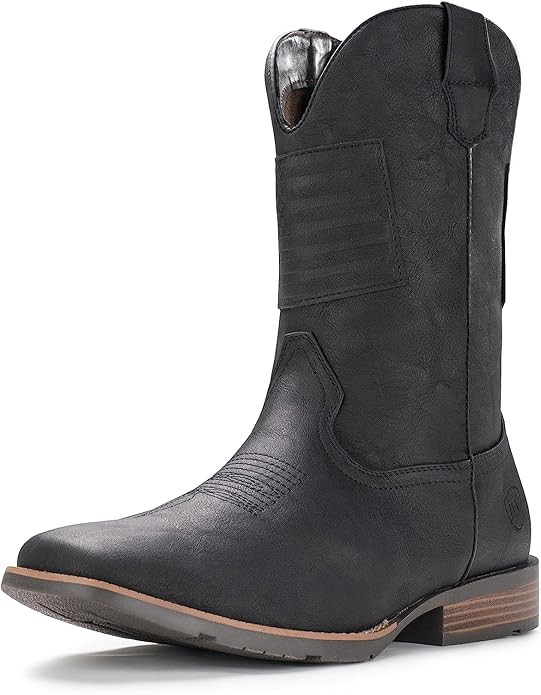 IUV Cowboy Boots For Men Western Boot Traditional American Flag Retro Square Toe Country Work Boo... | Amazon (US)