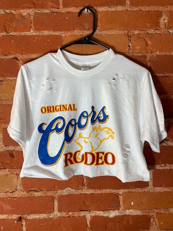 Coors Rodeo Crop Top Distressed Shirt | Etsy | Etsy (US)