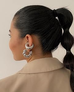 Chunky Gold Ear Cuffs Earrings For Women Non Piercing 14K Real Gold Cuff Clip On Cartilage Hoop E... | Amazon (US)