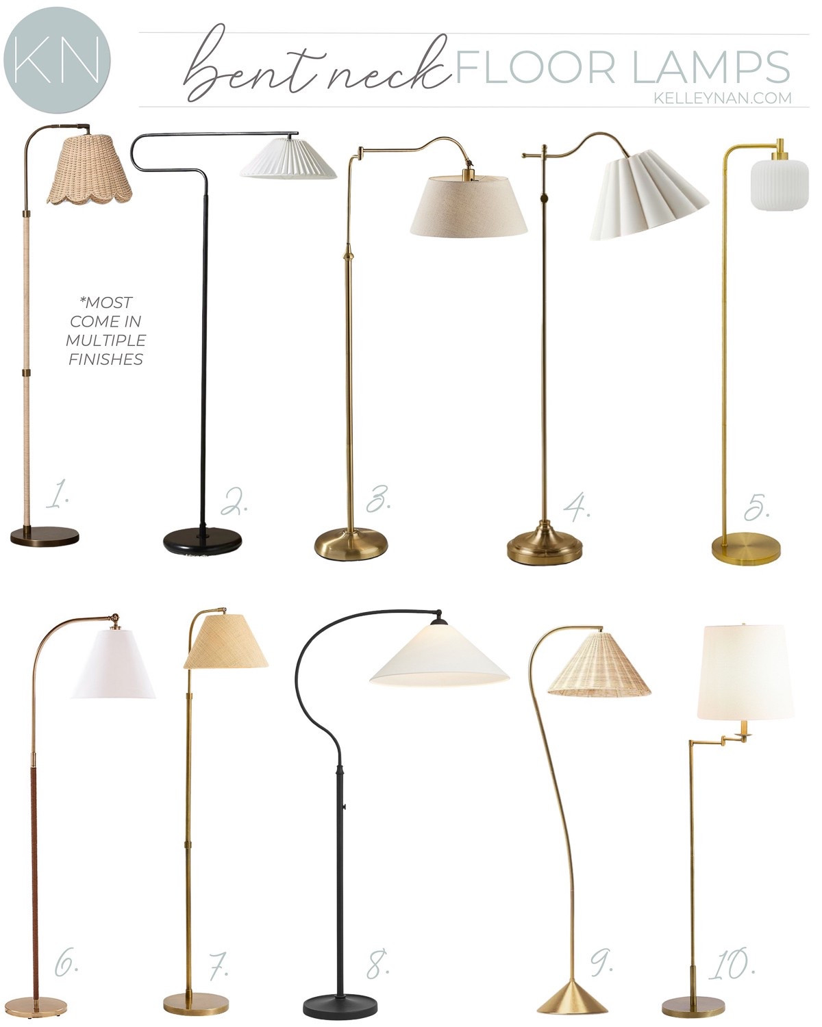 A bent neck floor lamp is a great lighting option to sidle up to a sofa or to incorporate lighting into a sitting area. Here are some beautiful bent neck floor lamps that make it easy to reposition in different floor positions. home decor home lighting decor black floor lamp brass floor lamp rattan lamp shade living room decor bedroom decor#LTKStyleTip 

#LTKSaleAlert #LTKHome