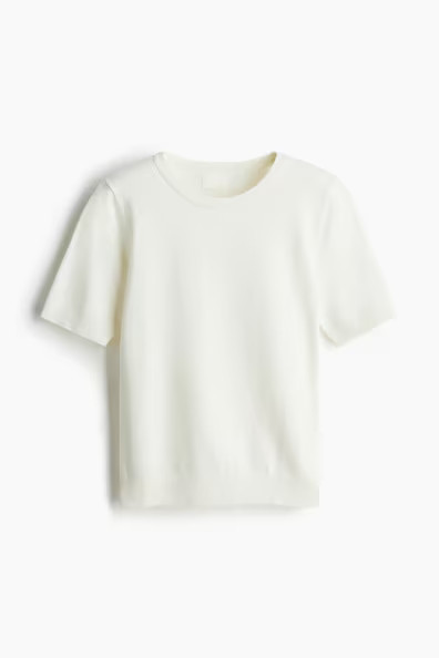 H & M - Fine-knit top - White | H&M (UK, MY, IN, SG, PH, TW, HK)