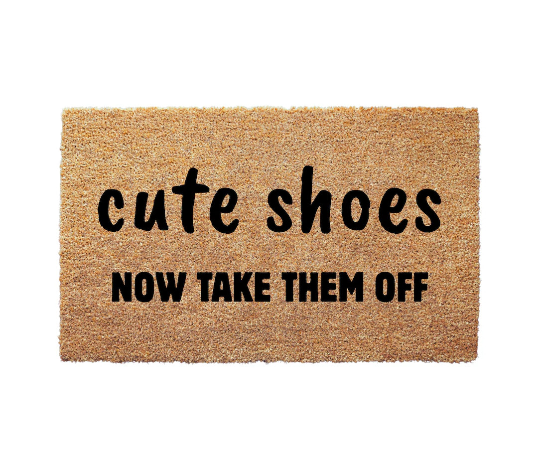 Cute Shoes Doormat, Funny Welcome Mat, Non-Slip Coir Rug, Outdoor Indoor Entryway Decor, Gift for... | Etsy (US)