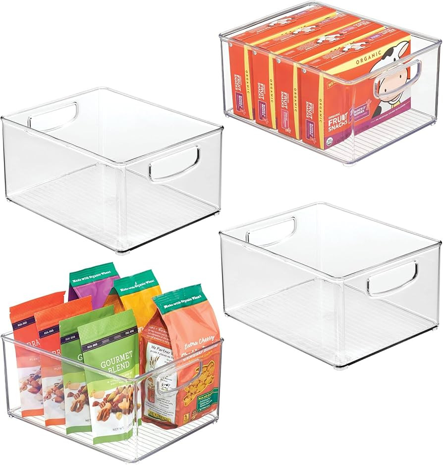iDesign Stackable Storage Bin - Organize Pantry, Fridge, or Freezer, Set of 4, Clear, Made in USA | Amazon (US)