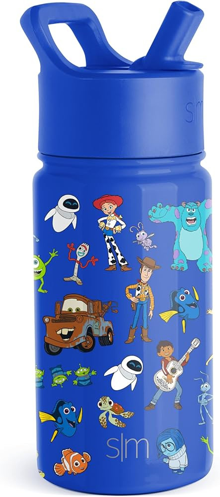Simple Modern Disney Pixar Kids Water Bottle with Straw Lid | Reusable Insulated Stainless Steel ... | Amazon (US)