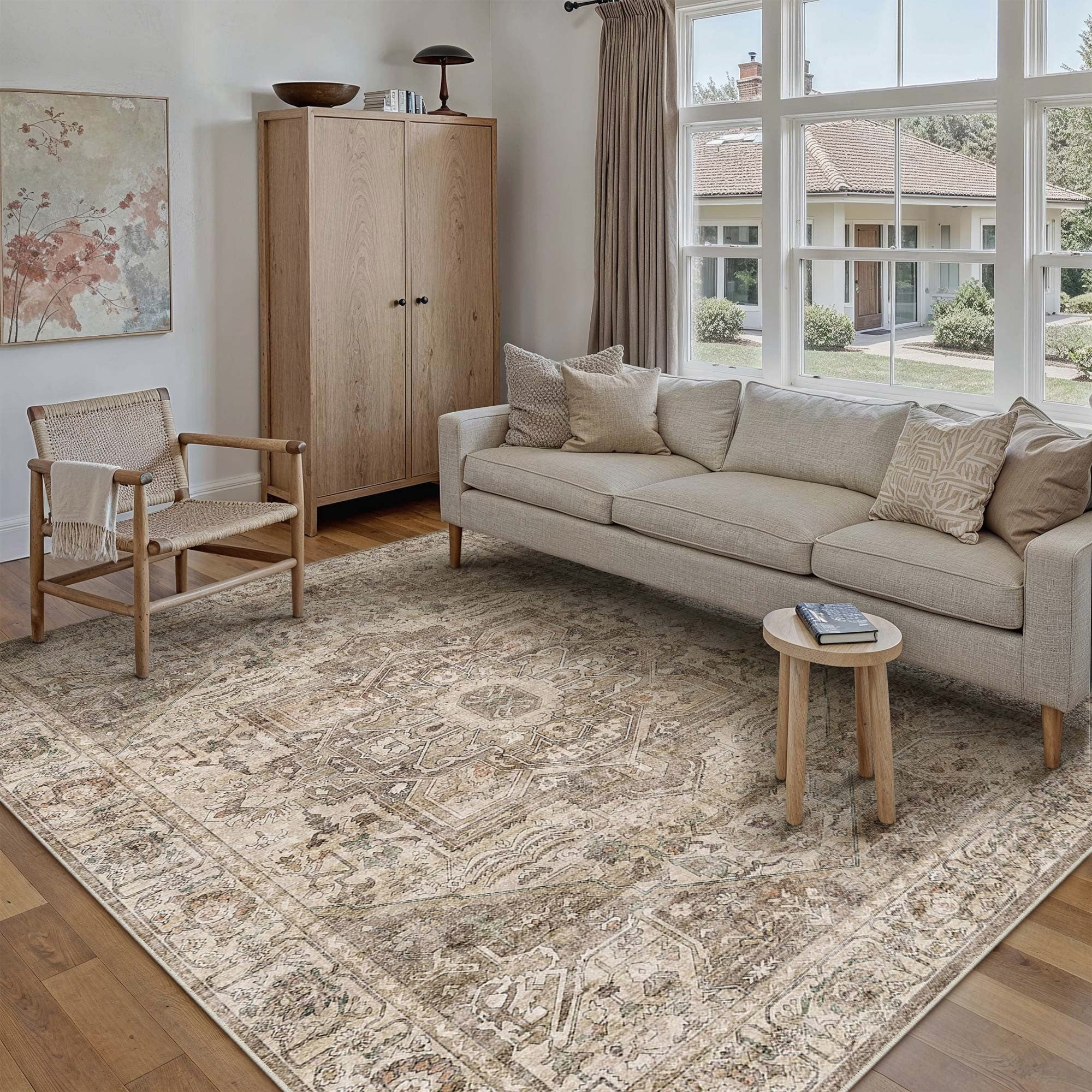 BERTHMEER 8'x10' Large Area Rugs for Living Room Bedroom Vintage Distressed Rugs Washable Non-sli... | Walmart (US)