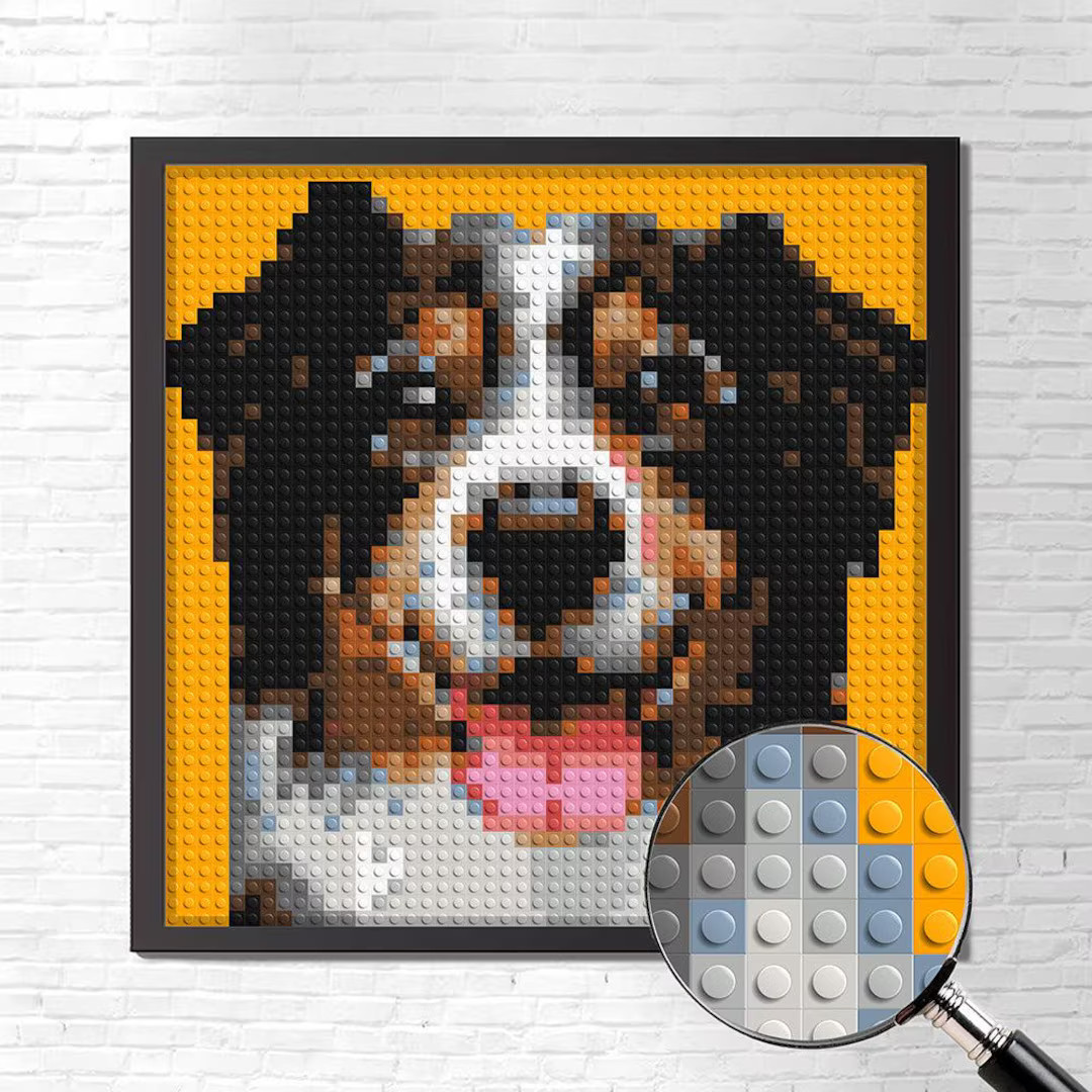 Personalized Brick Mosaic Gift for Dog Lovers | LEGO-Compatible Bricks | Etsy (US)