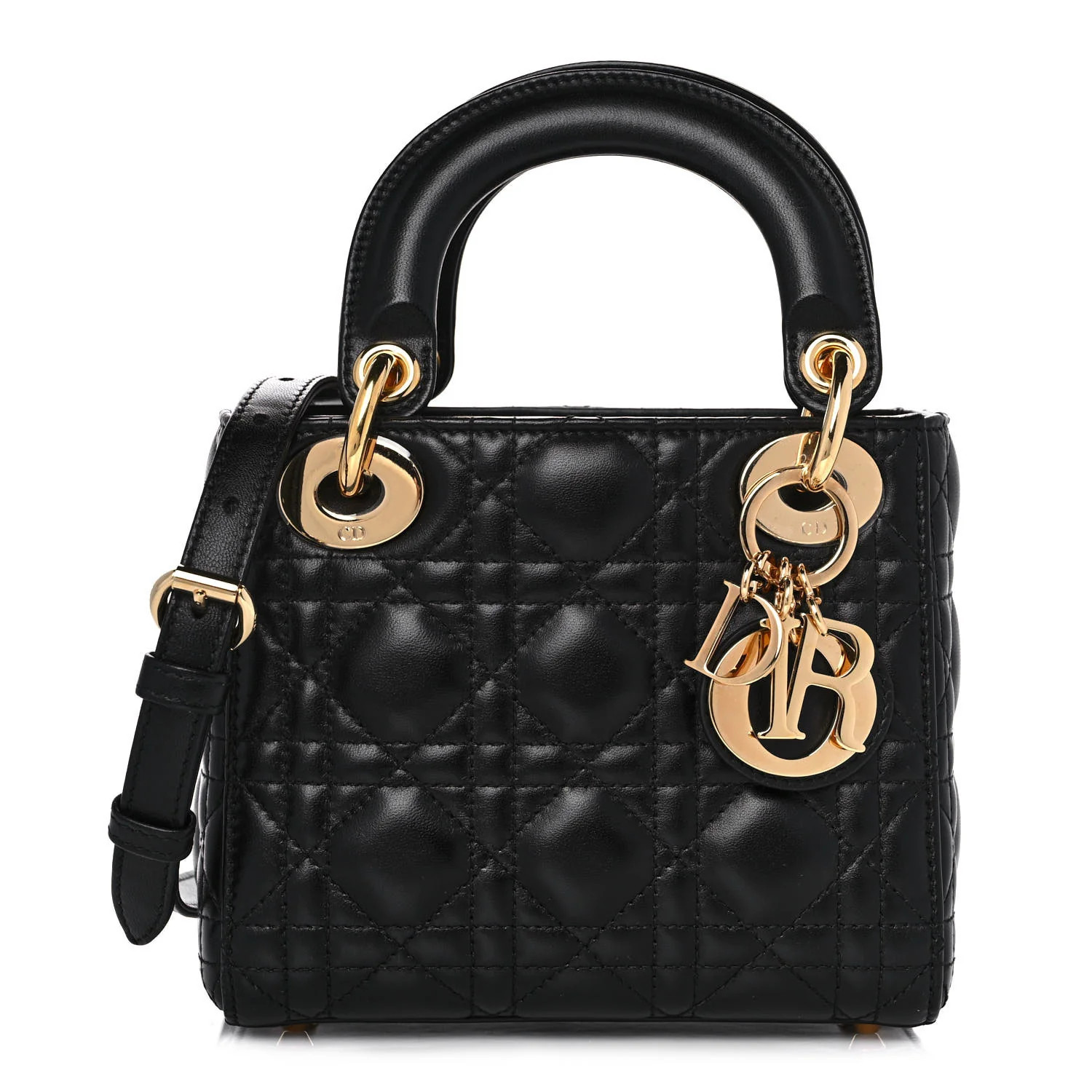 Lambskin Cannage Mini Lady Dior Black | FASHIONPHILE (US)
