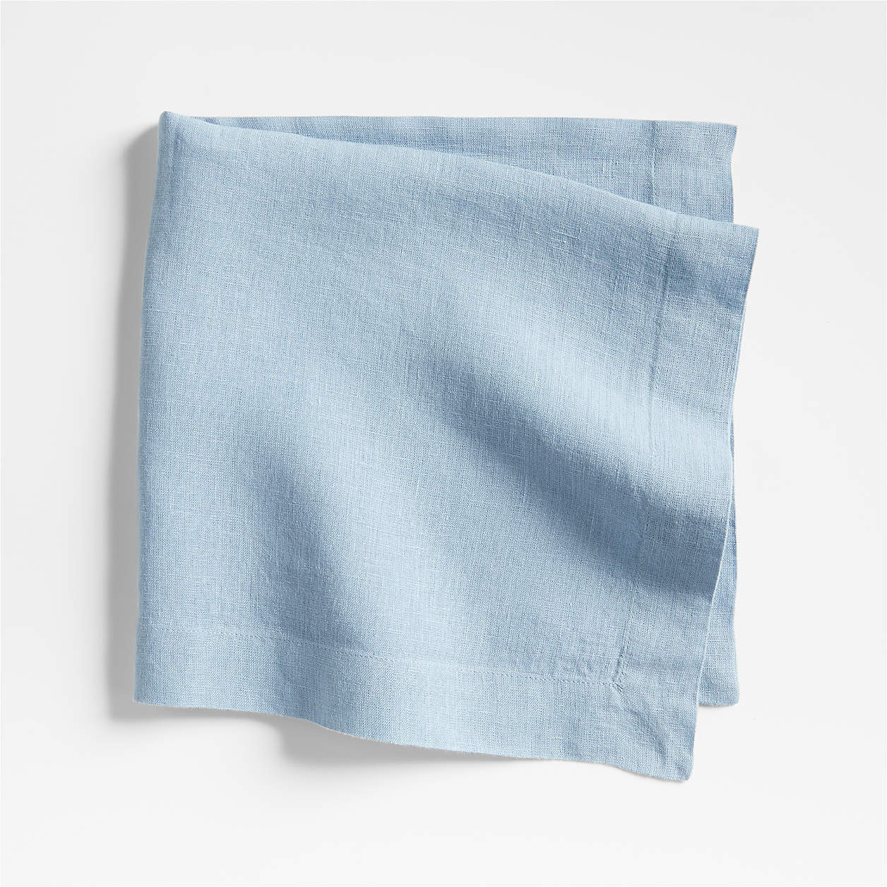 Marin Light Blue EUROPEAN FLAX -Certified Linen Napkin + Reviews | Crate & Barrel | Crate & Barrel