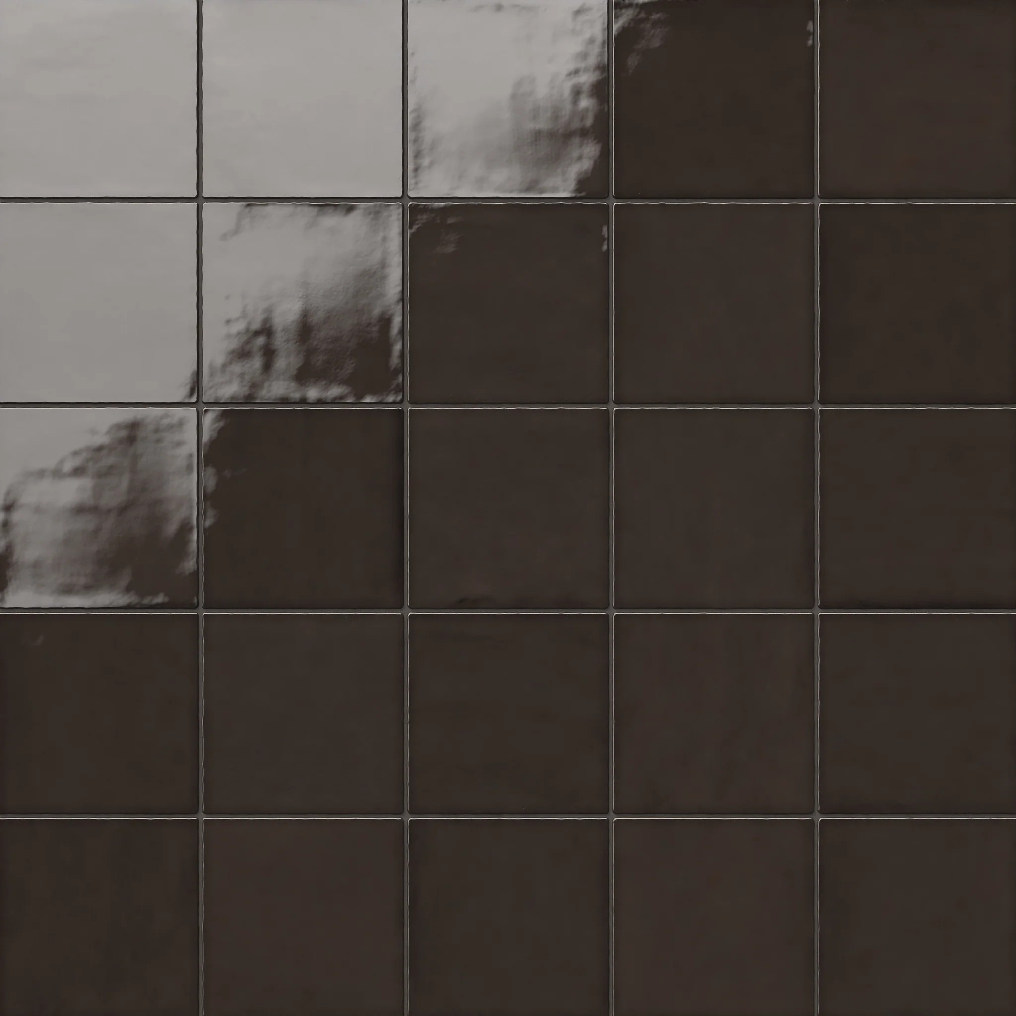 Mikayla 5x5 Glossy Ceramic Tile in Espresso | Edward Martin