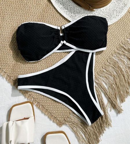 Shein bikini, black and white bikini, vacation outfits , summer outfits 

#LTKSwim #LTKSeasonal #LTKFindsUnder50