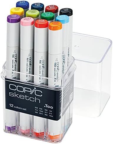 Copic Alcohol Sketch Marker Set, 12, Basic Colors Count | Amazon (US)