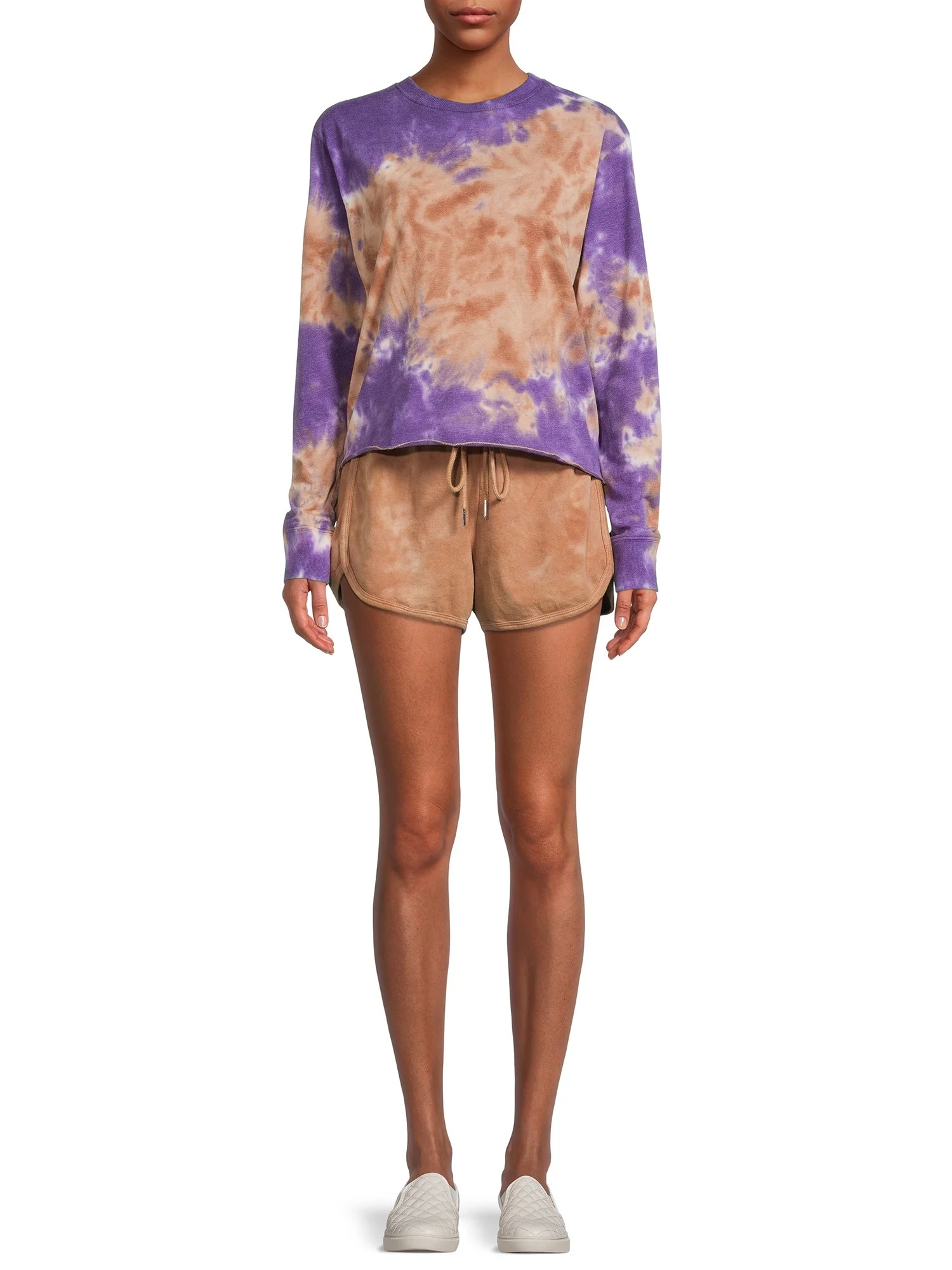 No Boundaries Juniors' Long Sleeve Shirt and Short, 2-Piece Set | Walmart (US)