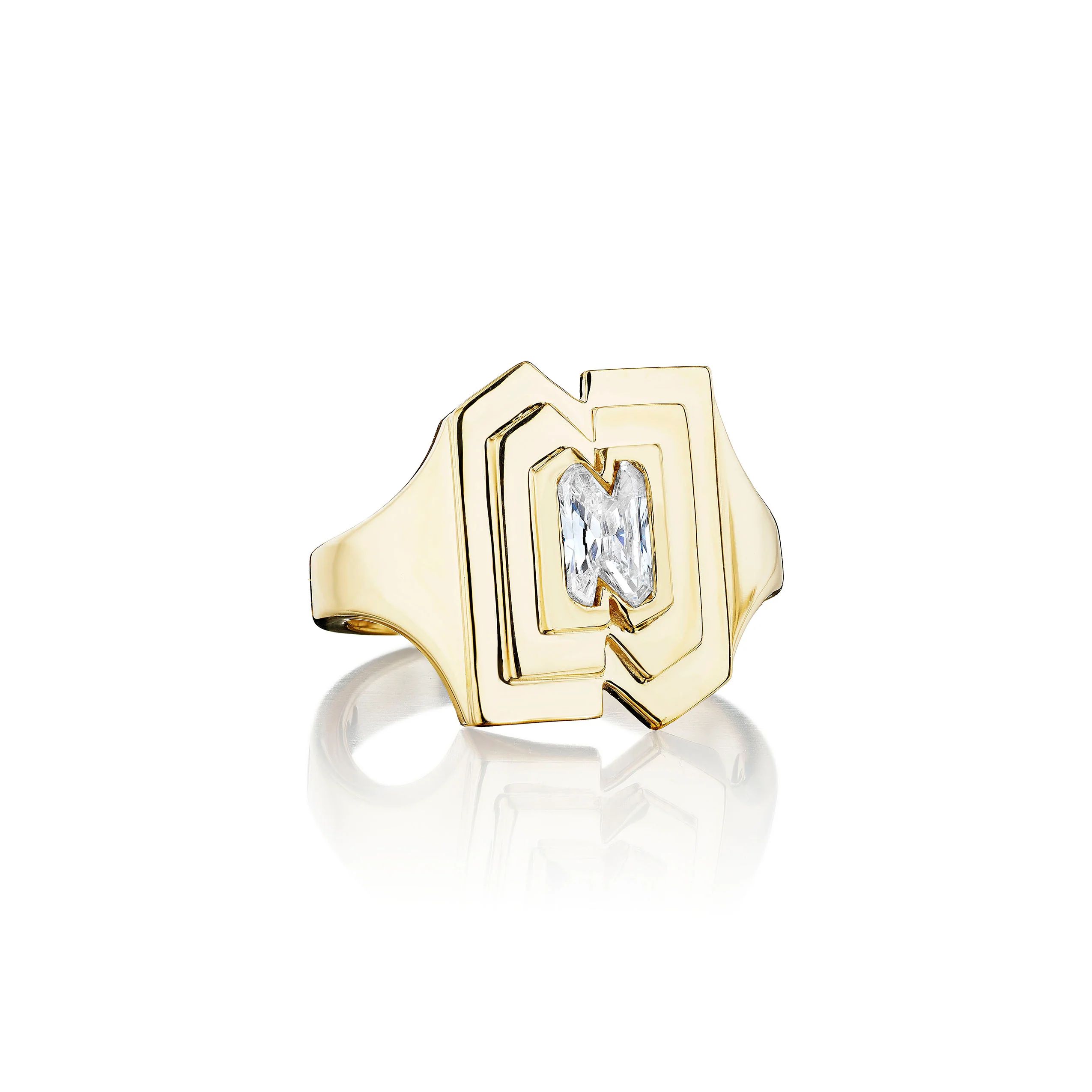 Alphabet Diamond Signet Ring | K Kane (US)
