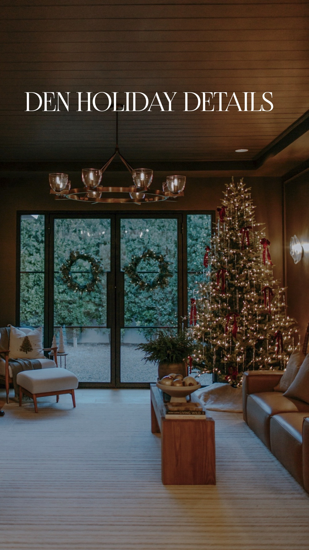 Our den is the place we end up every single night… from homework, reading, guitar sessions and the easiest family hangouts. I kept the holiday touches subtle this year… a few glowing candles, soft greenery, little bells, icicle ornaments and those rich burgundy bows against our deep paint color, Tungsten. Just enough warmth to let the season in without changing the soul of the room we enjoy using every day.

holiday den, moody den decor, Sherwin-Williams Tungsten, olive brown paint, cozy family room, subtle holiday accents, warm inviting decor, icicle ornaments, burgundy ribbon bows, holiday greenery, glowing candles, decorative bells, Christmas den ideas, cozy holiday home, winter room styling, minimal holiday decor, organic modern holiday look, family hangout space, everyday cozy living, seasonal home inspiration

#LTKHome #LTKSeasonal #LTKHoliday