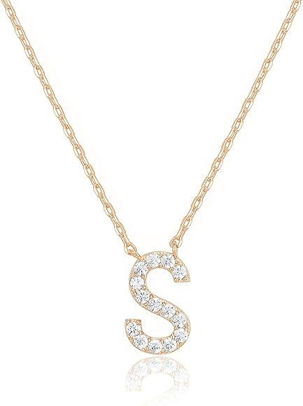 PAVOI 14K Yellow Gold Plated Cubic Zirconia Initial Necklace | Letter Necklaces for Women | Amazon (CA)