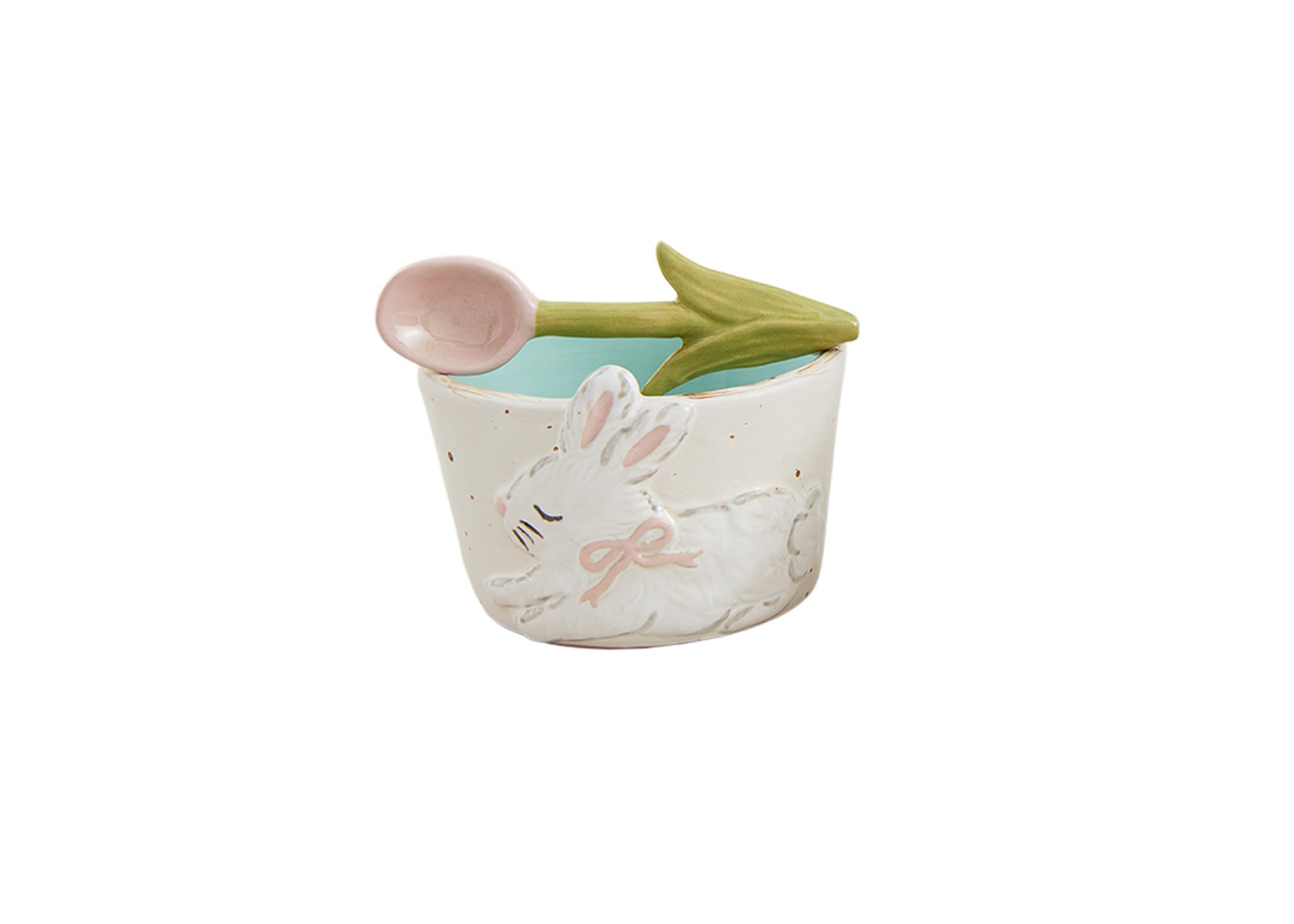 Mud Pie Pink Bow Easter Tidbit Set; dip 2" x 3" dia | spoon 3 1/2" | Amazon (US)