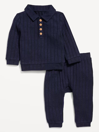 Cozy Ribbed Polo Sweater and Pants Set for Baby | Old Navy (US)
