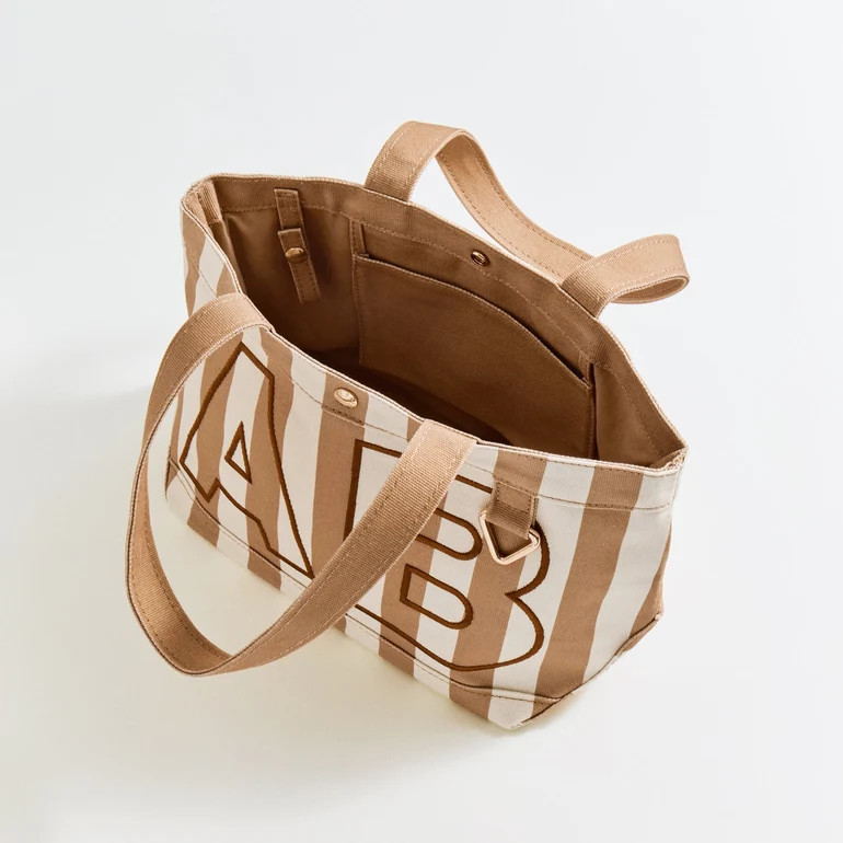 Striped Custom Alpha Tote - Custom Dune | BaubleBar