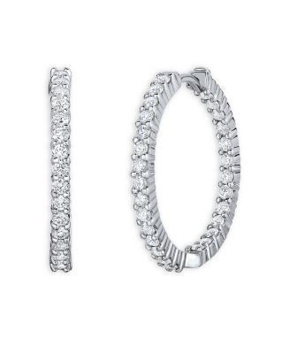 18K White Gold Perfect Diamond Inside Out Hoop Earrings | Bloomingdale's (AU)
