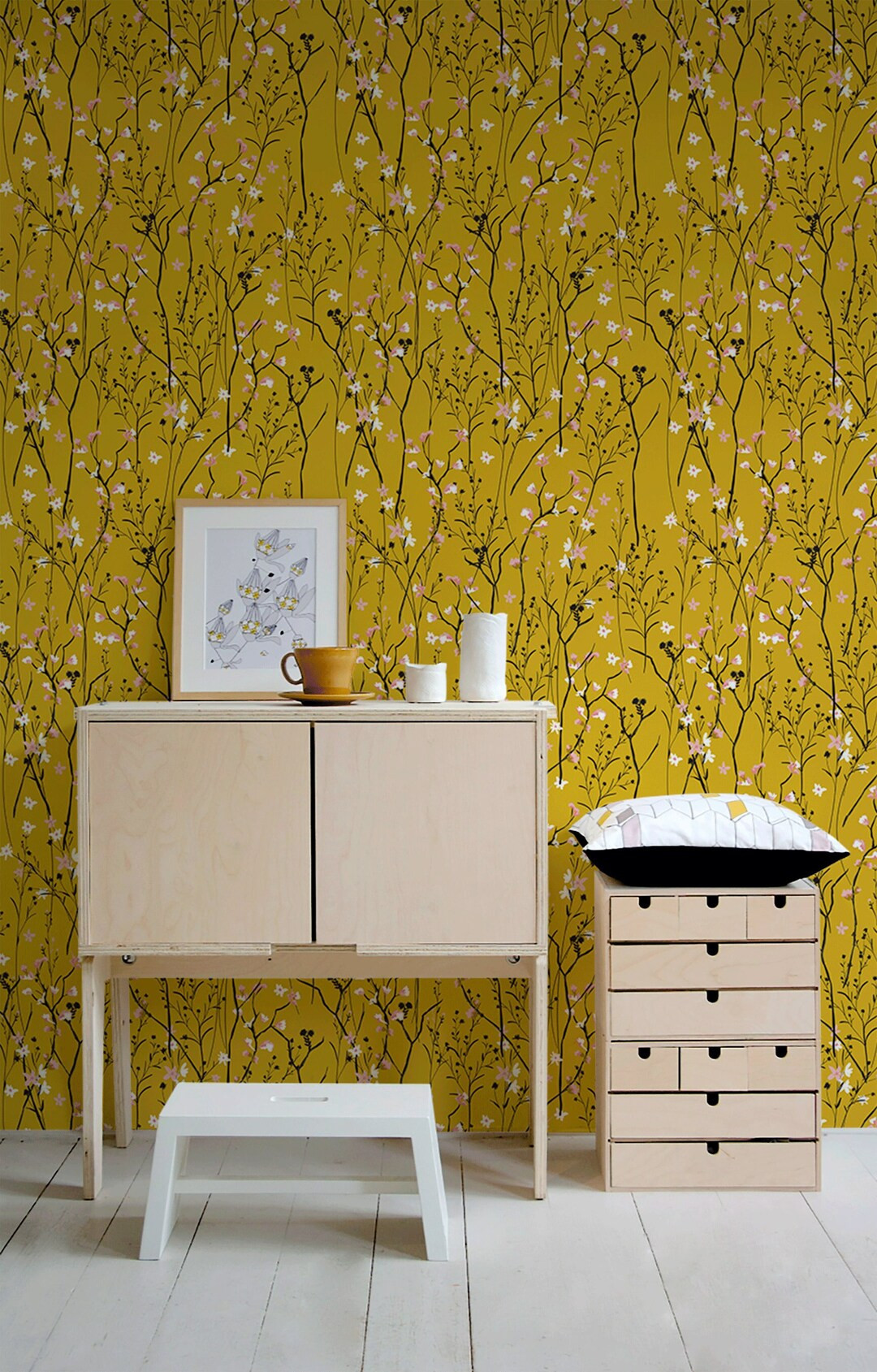 Removable Wallpaper Peel and Stick Wallpaper Wall Paper Wall Mural - Vintage Floral Wallpaper - A... | Etsy (US)