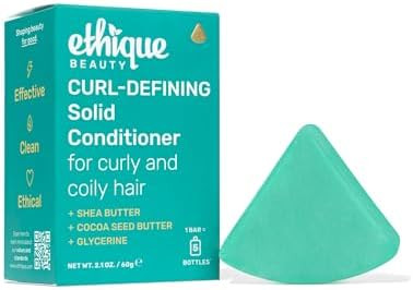 Ethique Curl-Defining Conditioner Bar with Shea Butter - Plastic-Free, Cruelty-Free, Vegan, 2.12 ... | Amazon (US)