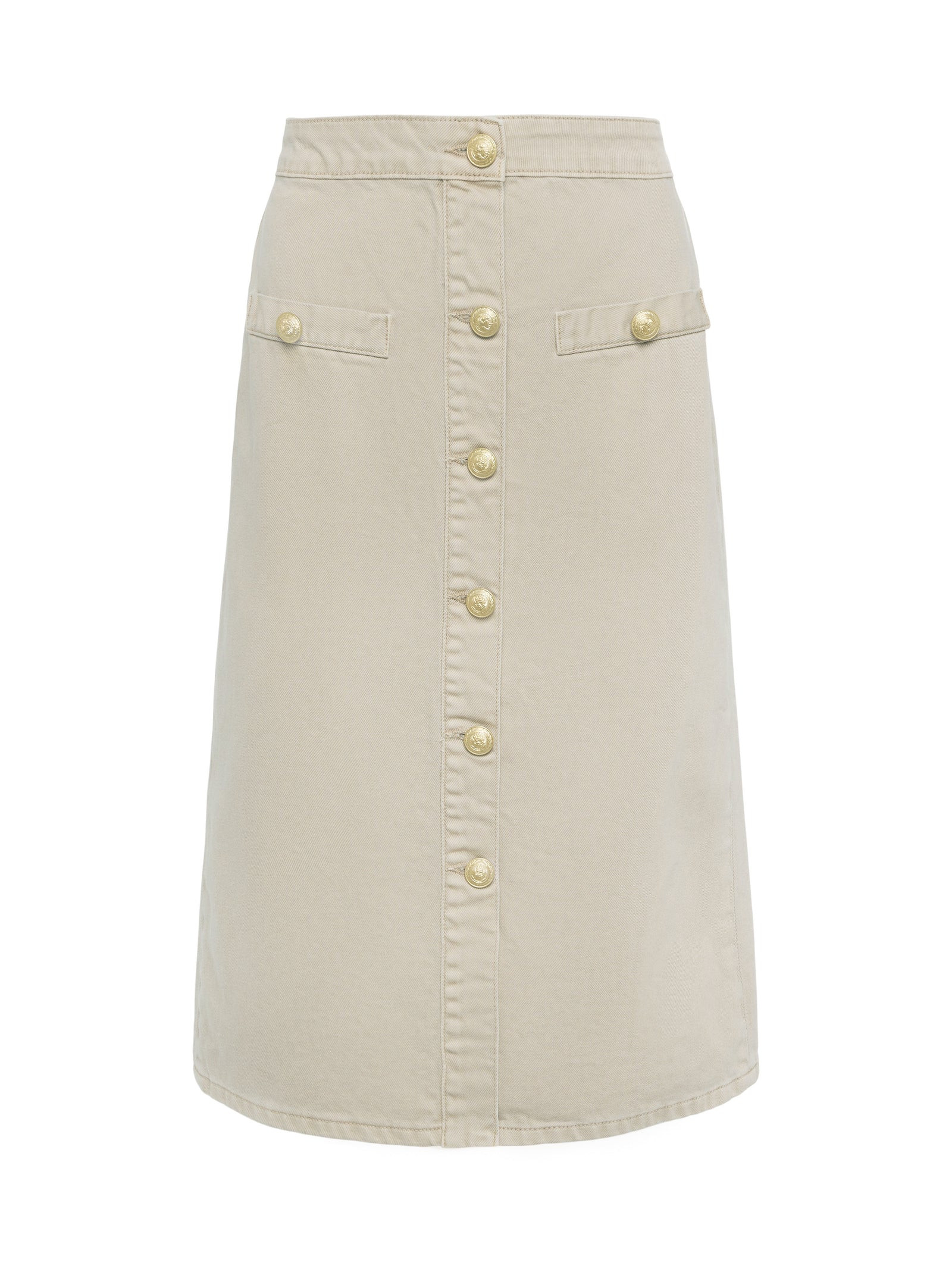 L'AGENCE - Landry Denim Skirt in Biscuit | L'Agence
