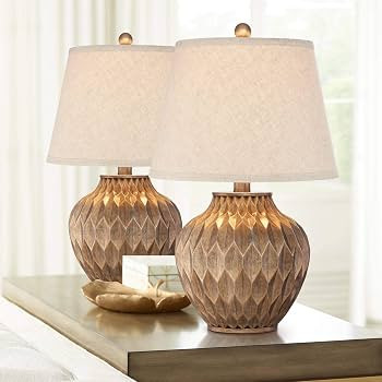 360 Lighting Buckhead Traditional Style Small Accent Table Lamps 22" High Set of 2 Warm Bronze Ge... | Amazon (US)