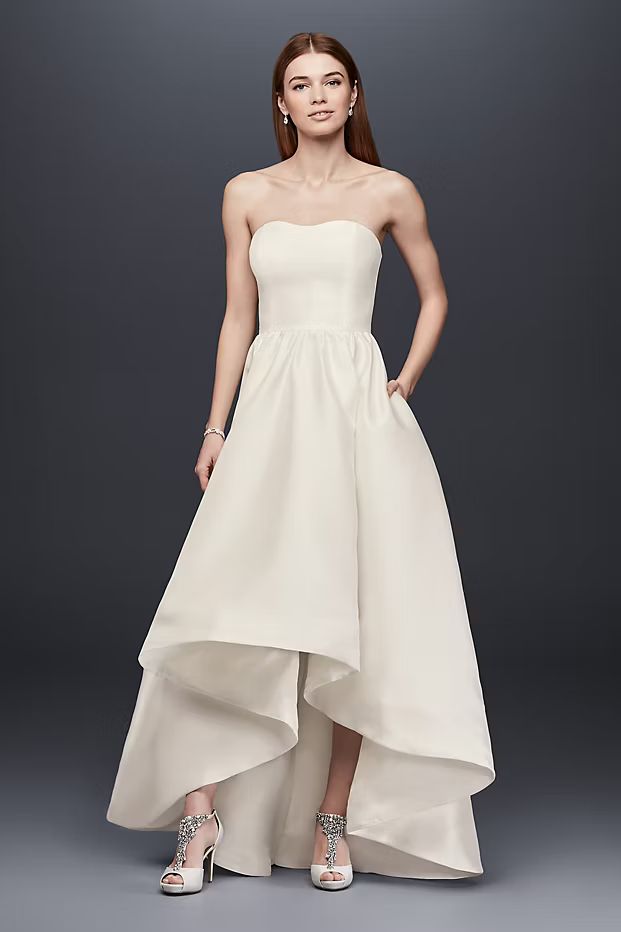 Mikado High-Low Wedding Dress | Davids Bridal