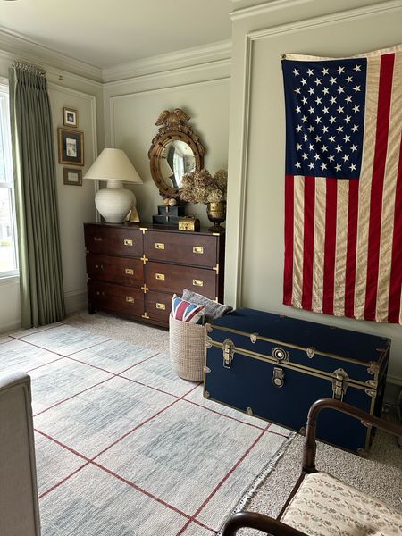 Preppy boy bedroom. 





Trunk, college dorm storage, pottery barn teen, Turkish oushak area rug, handmade, hand knotted, palindrome home, Americana decor, federal eagle mirror, drapes, curtains, federal campaign furniture. Traditional 

#LTKhome