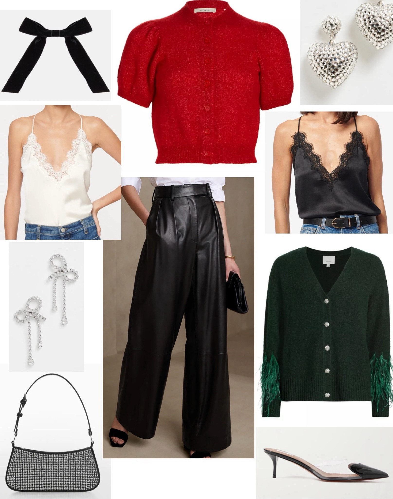 Holiday formula ❤️ Leather pants cami and Holiday sweater 

#LTKHoliday #LTKstyletip #LTKSeasonal