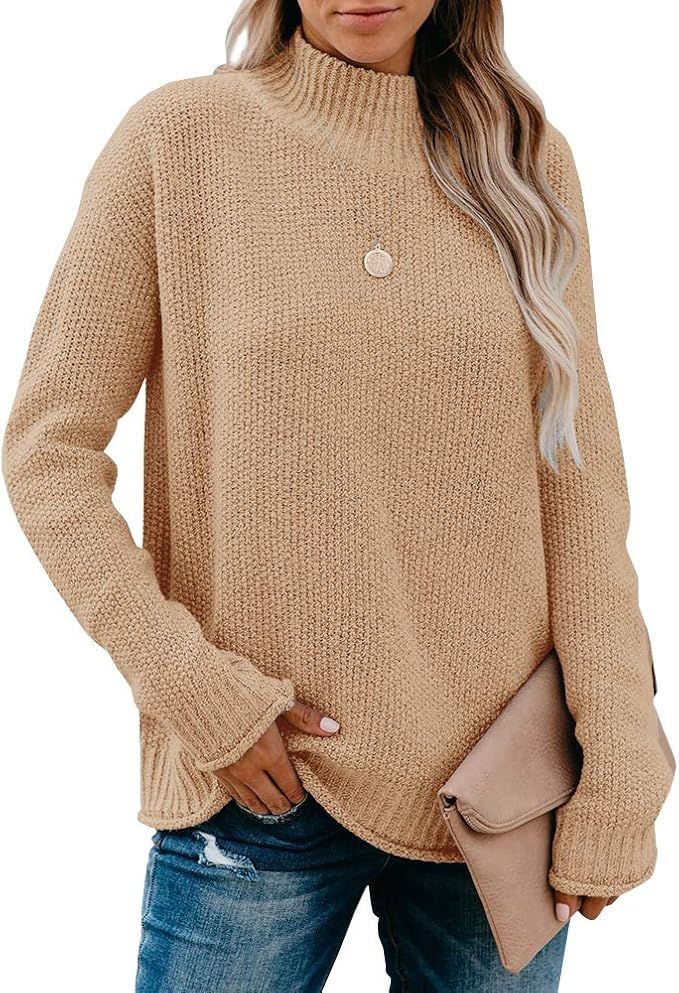 Saodimallsu Womens Turtleneck Oversized Sweaters Chunky Long Sleeve Loose Casual Pullover Slouchy... | Amazon (US)