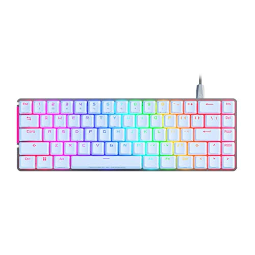 ASUS ROG Falchion Ace 65% RGB Compact Gaming Mechanical Keyboard, Lubed ROG NX Brown Switches & Switch Stabilizers, Sound-Dampening Foam, PBT Keycaps, Wired with KVM, Three Angles, Cover Case-White | Amazon (US)