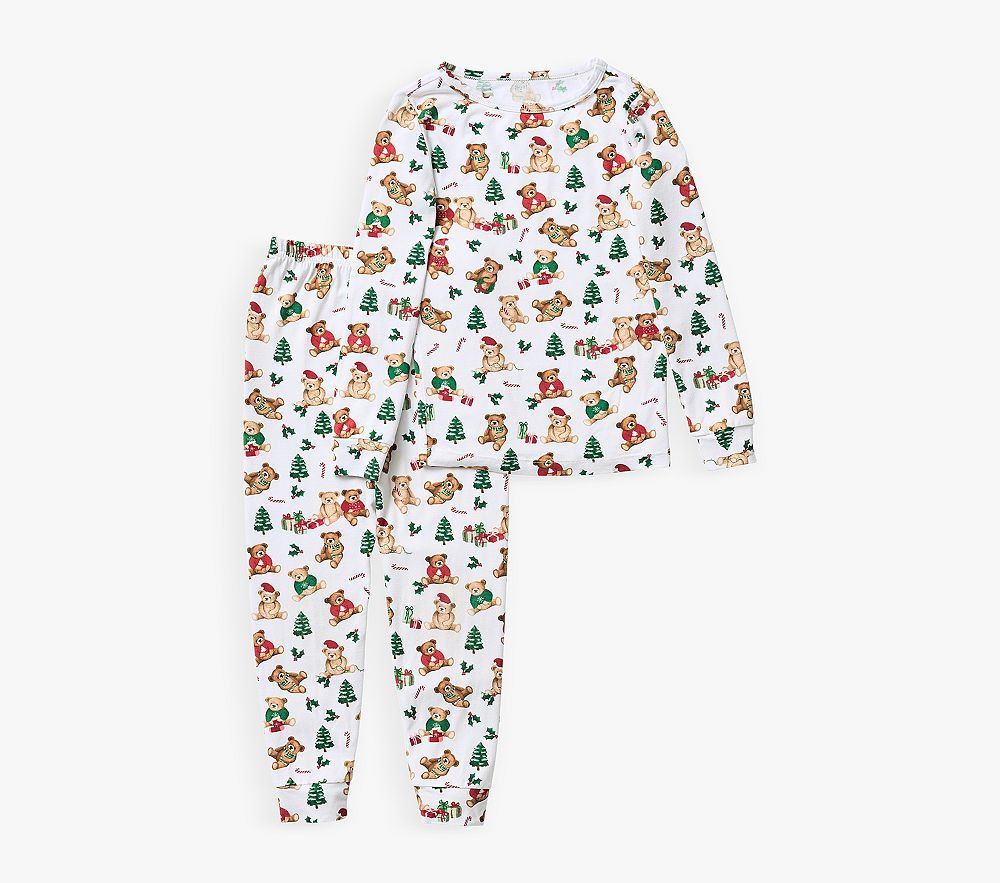 Holiday Teddy Bears Tight Fit Kid Pajama Set | Pottery Barn Kids