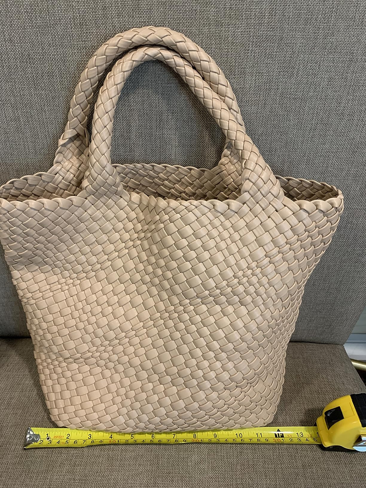 Woven Bag for Women, Vegan Leather Tote Bag Large Summer Beach Travel Handbag and Purse Retro Han... | Amazon (US)