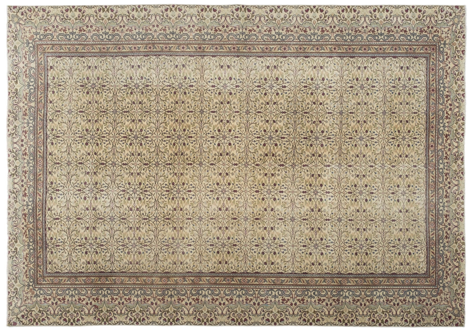 7' X 9' Vintage Persian Rug, Beige - Worlia | Revival Rugs Inc