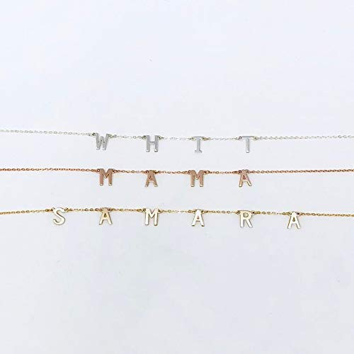 SPACED Initial Gold Necklace also in Rose Gold and Sterling Silver | Amazon (US)