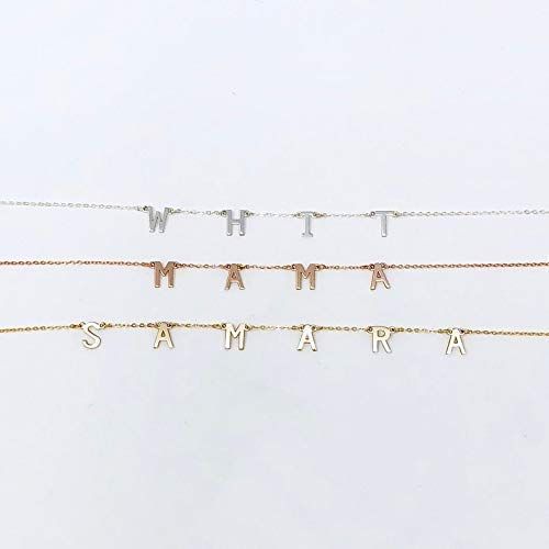 SPACED Initial Gold Necklace also in Rose Gold and Sterling Silver | Amazon (US)