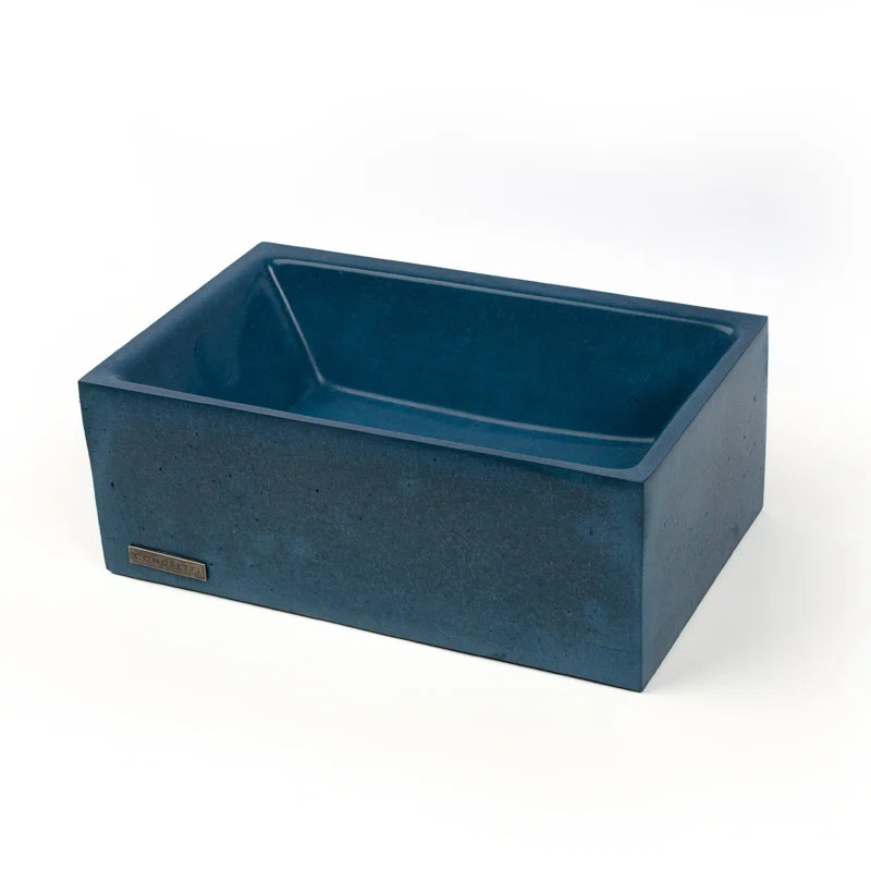 Concretti Designs 8.375'' Blue Concrete Rectangular Bathroom Sink | Wayfair North America