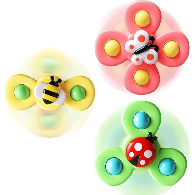 TEMI 3-Piece Suction Cup Spinner Toys, Sensory Bath and Play Set for Toddlers Ages 1-3 Ladybug | Target