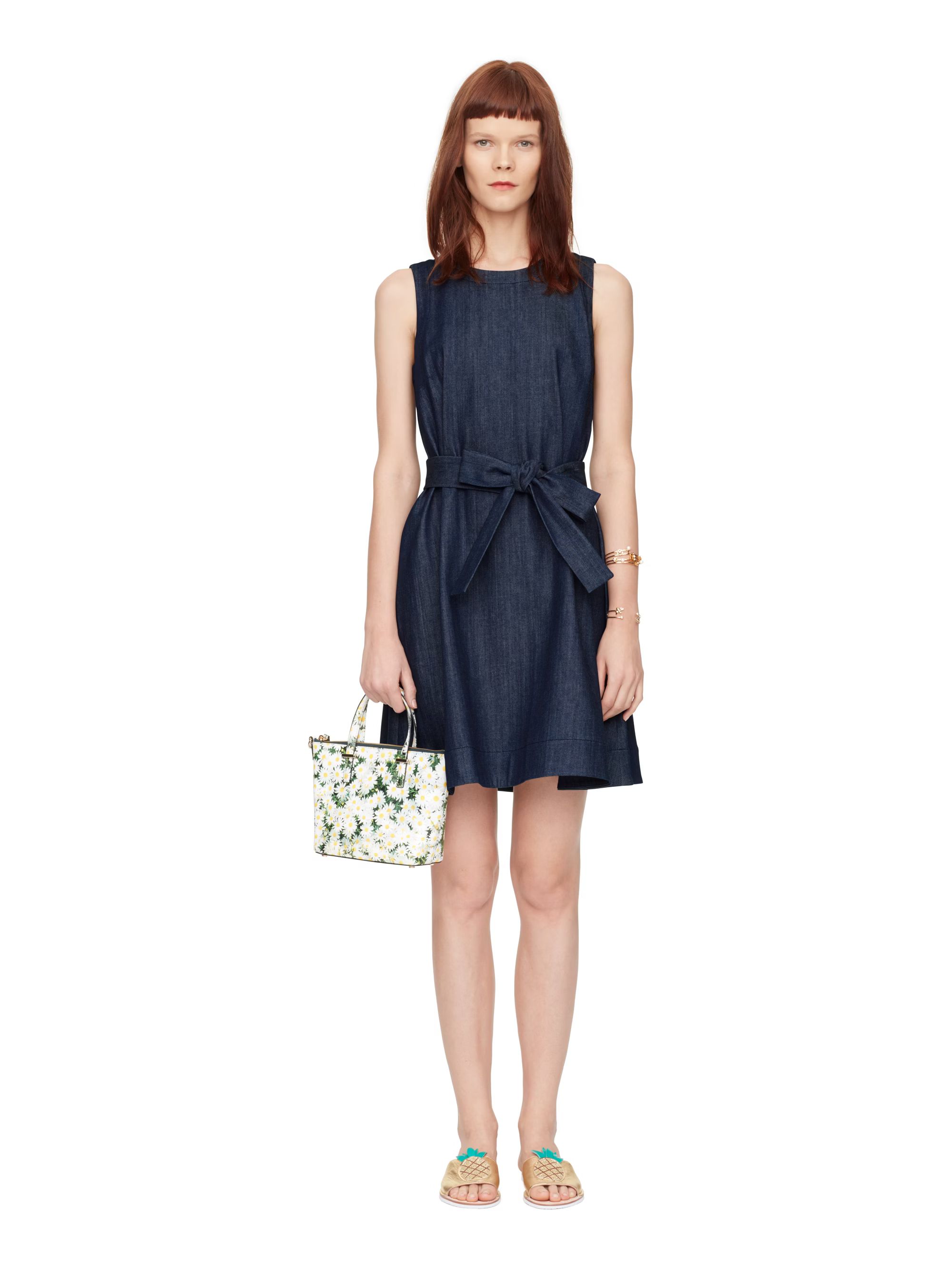 denim fit and flare dress | Kate Spade US