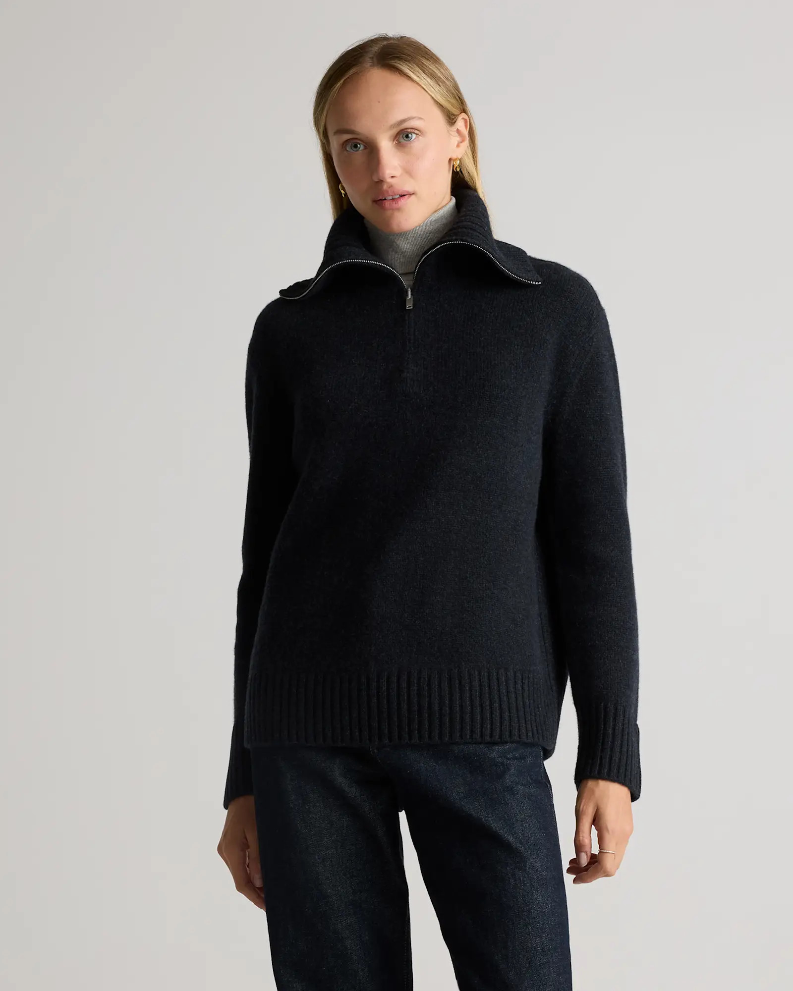 Luxe Baby Cashmere Quarter Zip Sweater | Quince