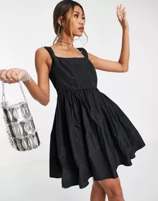 Topshop taffeta mini dress in black | ASOS | ASOS (Global)