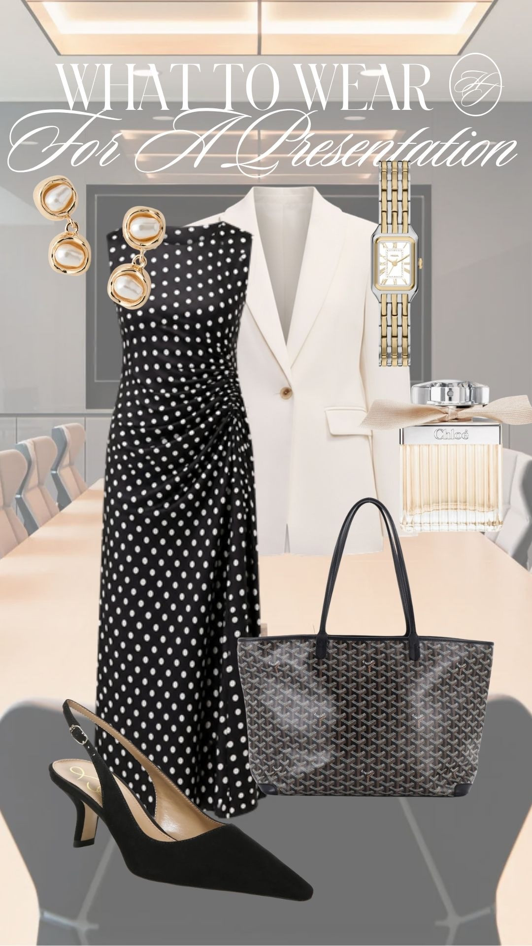 Polished Presentation Look 🤍🖤

When you need to command the room without sacrificing style. A classic polka dot dress paired with a structured blazer is one of those combinations that always works. Professional, feminine, and confidence-boosting.

✨ Perfect for:
• Client presentations
• Leadership meetings
• Conference speaking engagements
• Important work events

Everything linked in this LTK post.

#workwearstyle #corporatefashion #officeoutfit #businessprofessional #womenatwork