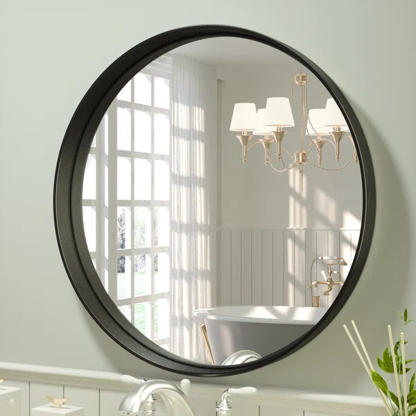 Valancia Metal Frame Round Vanity Mirror,Wall Mounted Entryway Decorative Farmhouse Modern Mirror | Wayfair North America