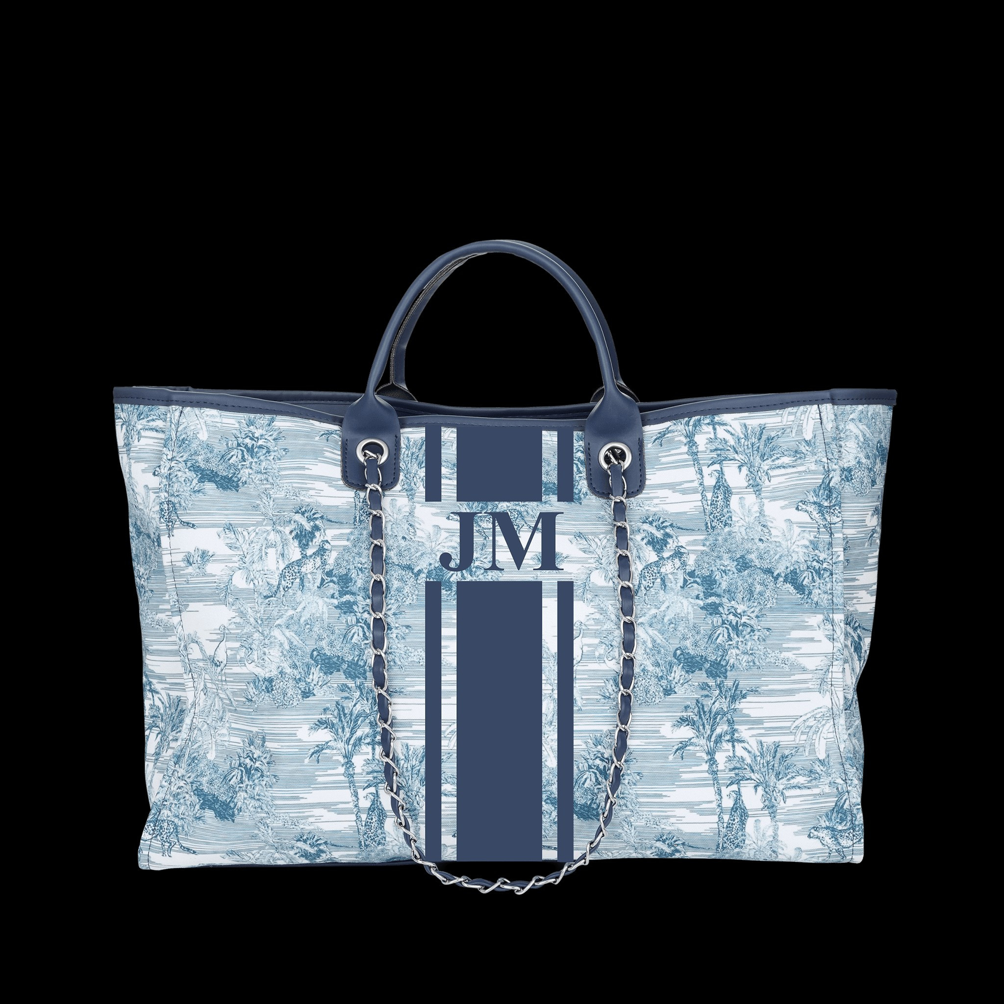 Lily and Bean Weekend Blue Tropical Stripe Bag Navy | Lily and Bean