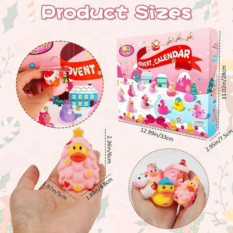 Pink Advent Calendar Christmas Ducks 2025 - 24pcs Rubber Duck Advent Calendar 24 Days Christmas C... | Walmart (US)
