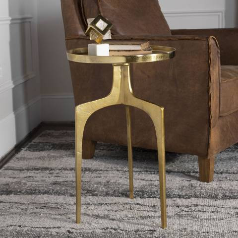 Kenna  Gold Aluminum Accent Table | Lamps Plus