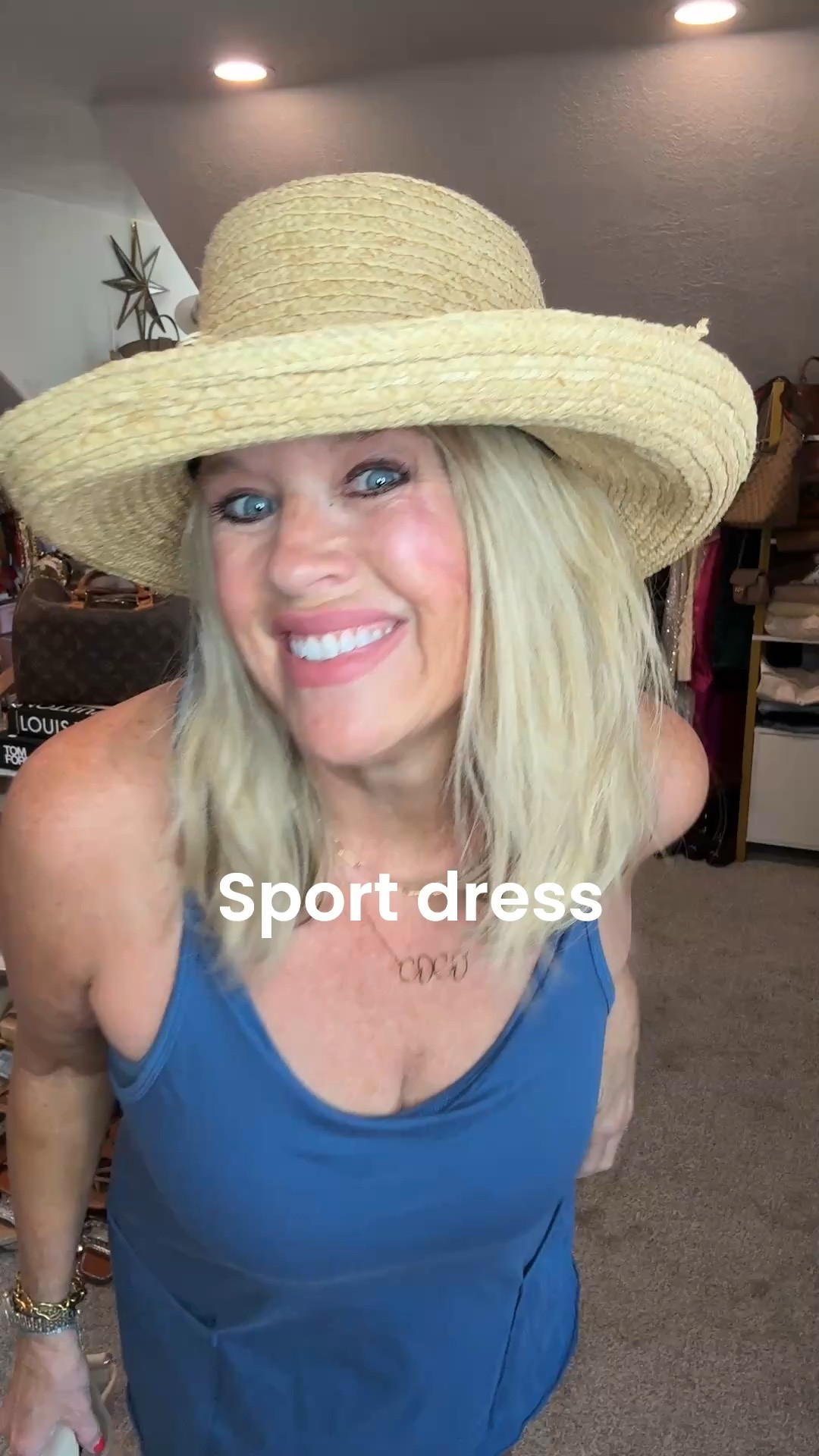 3 affordable sports dress you can wear
Walking/ playing pickle ball/ sports and great for running errands

Built in bra and shorts with front pockets
Solid blue cami style sports dress- styled with gig pip straw hat- 

a quilted koala tote with my grandma name embroidered on it and heart and tassel charm , use code Darcy 20 for 20% off

Affordable crochet/lace ballet flats 

Gold hoops 

These come in solids/stripes/ polka dots in several color ways

#LTKOver40 #LTKActive #LTKootd